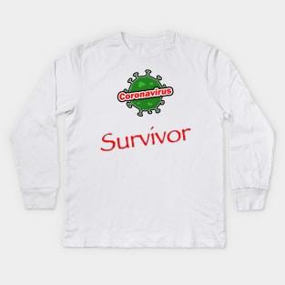 Coronavirus Survivor Kids Long Sleeve T-Shirt